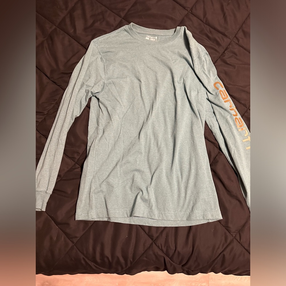 Carhartt Long Sleeve Loose Fit Shirt Size Small Blue